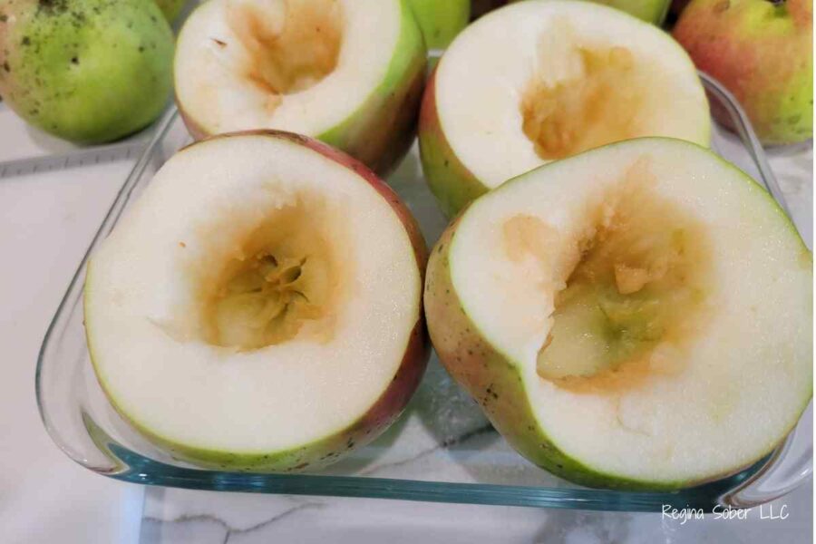 cored apples with skins for apple desserts