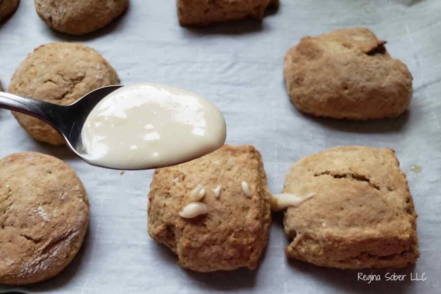 use a spoon to glaze scones