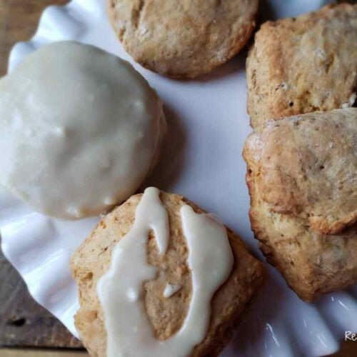 plated pumpkin scones glazed several ways