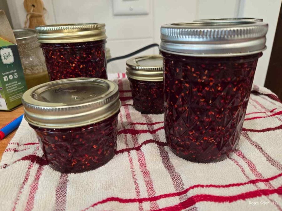jars of raspberry jam