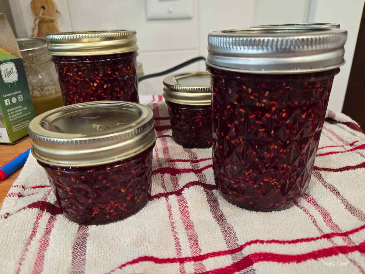 jars of raspberry jam