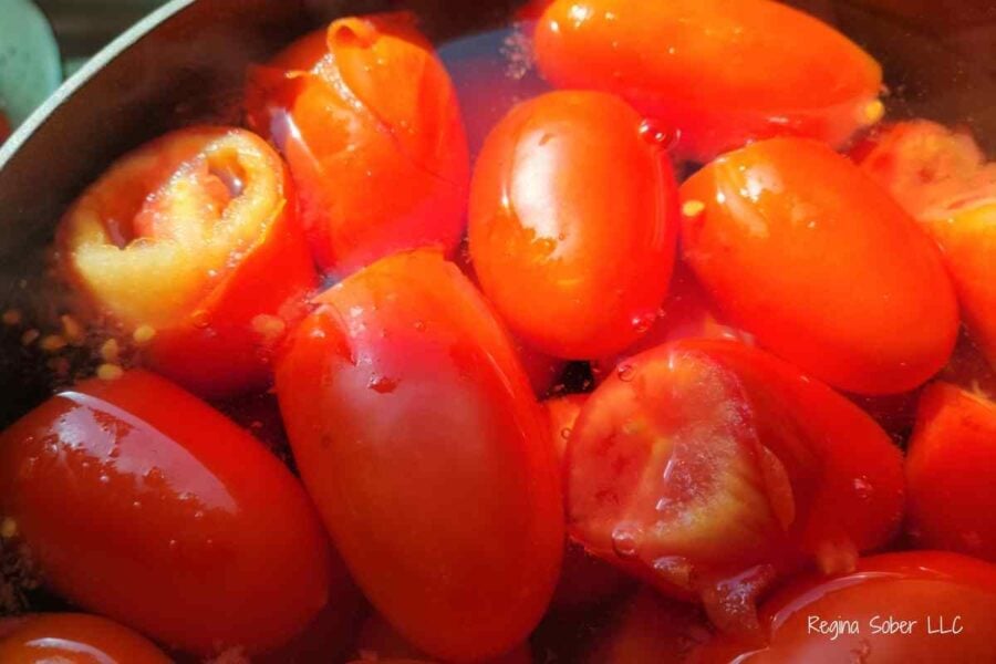 blanched tomatoes