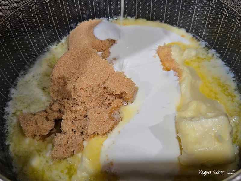 heavy cream-brown sugar