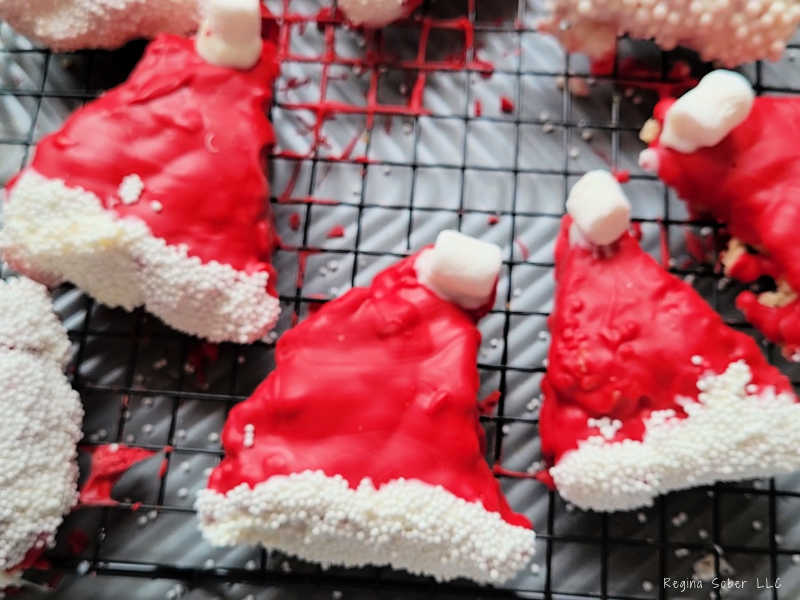 tray of santa hats