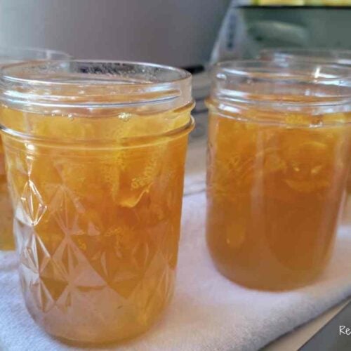 lemon marmalade jam in jars