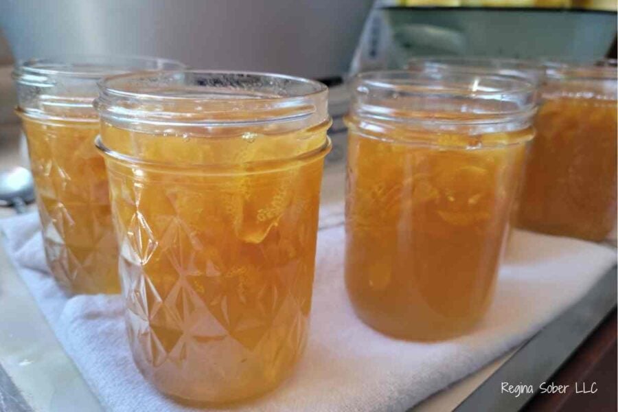lemon marmalade jam in jars