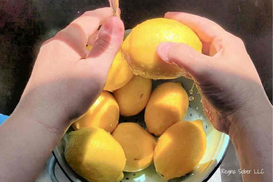 start by washing lemons