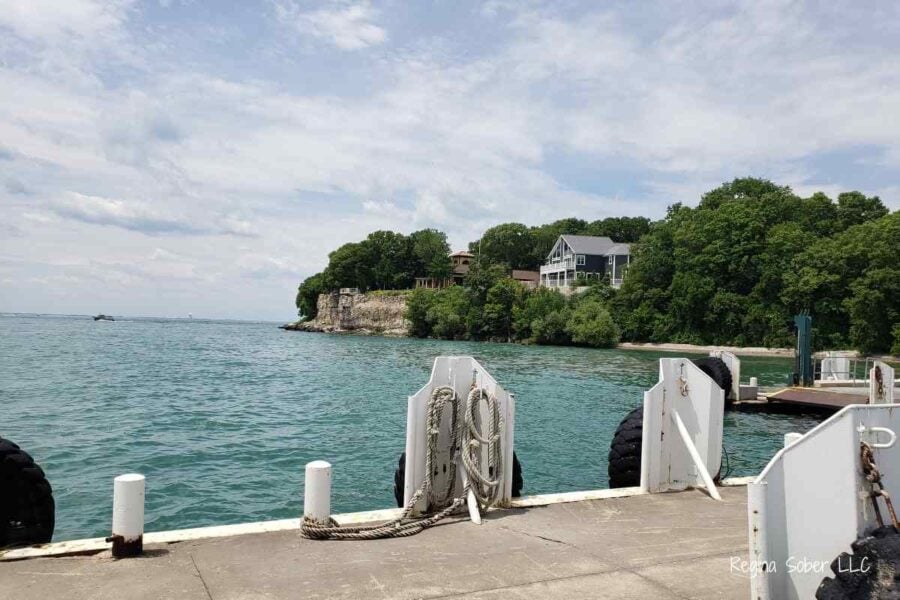 Miller Ferry shoreline entering Put in Bay in Ohio