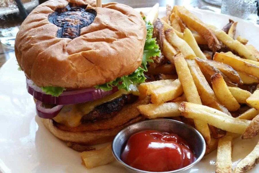 Reel Bar burger and amazing fries