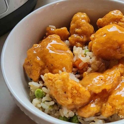 asian orange chicken with rice