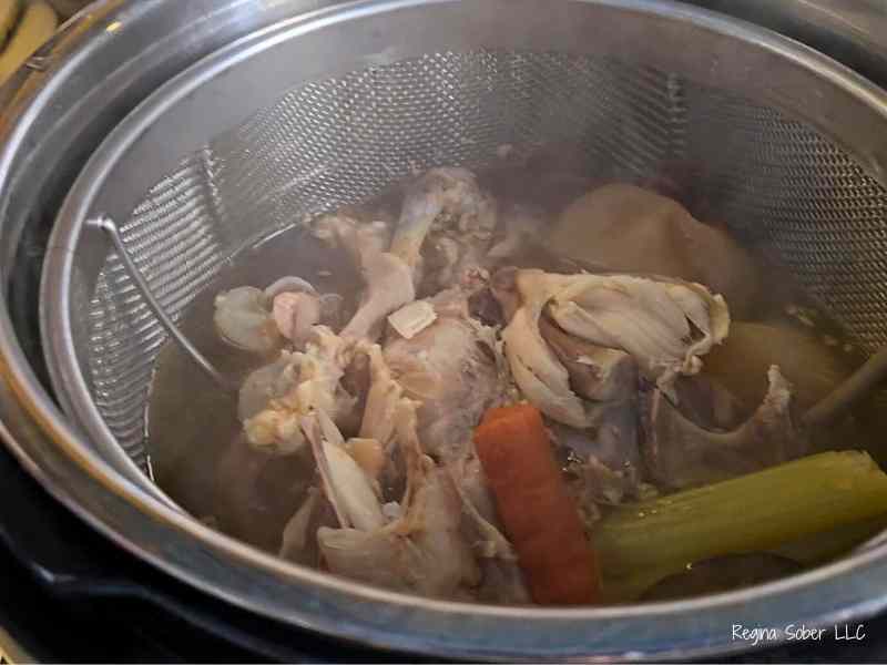 completed chicken broth