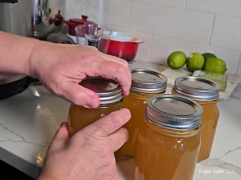 filling jars hand tighten