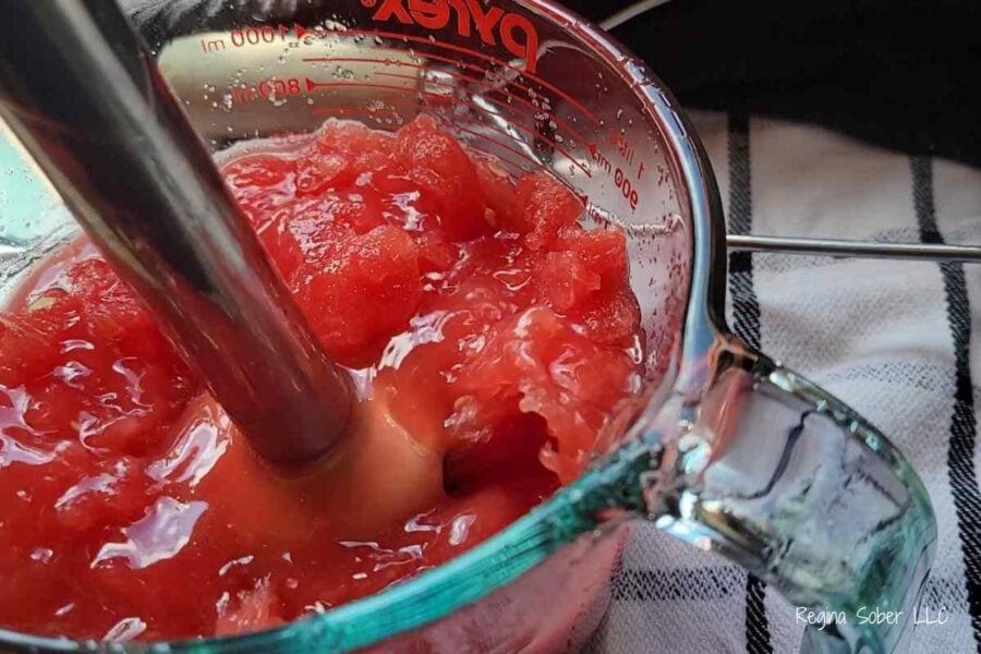 use a blender or emersion blender to puree fruit