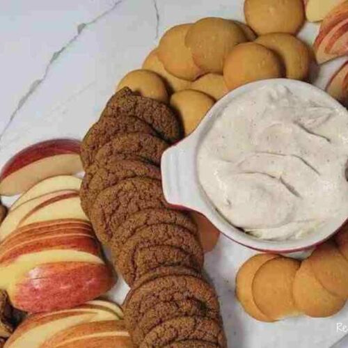 fruit dip on charcuterie board