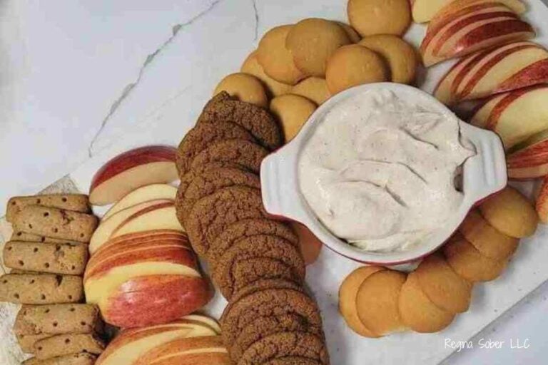 fruit dip on charcuterie board