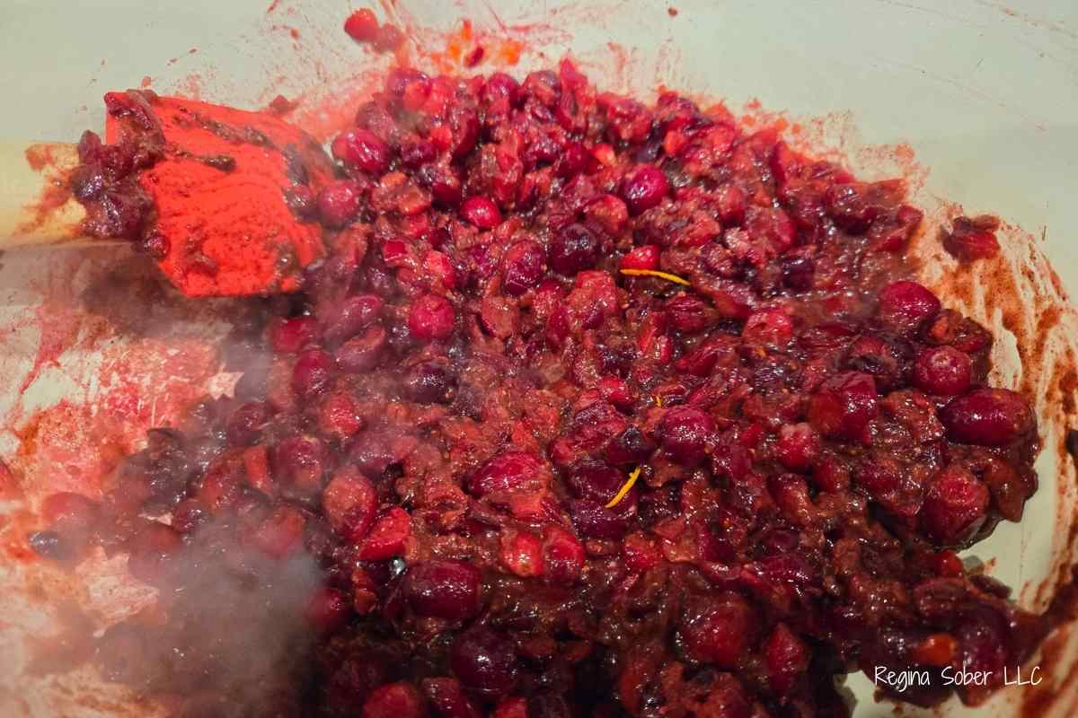cooking cranberries until they come to a boil you cannot stir down