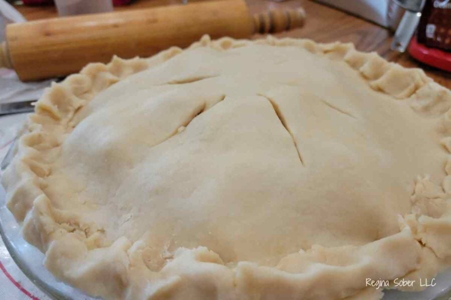 use pie shield on pie crust to keep crust from burning