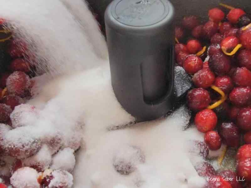 making homemade cranberry jam