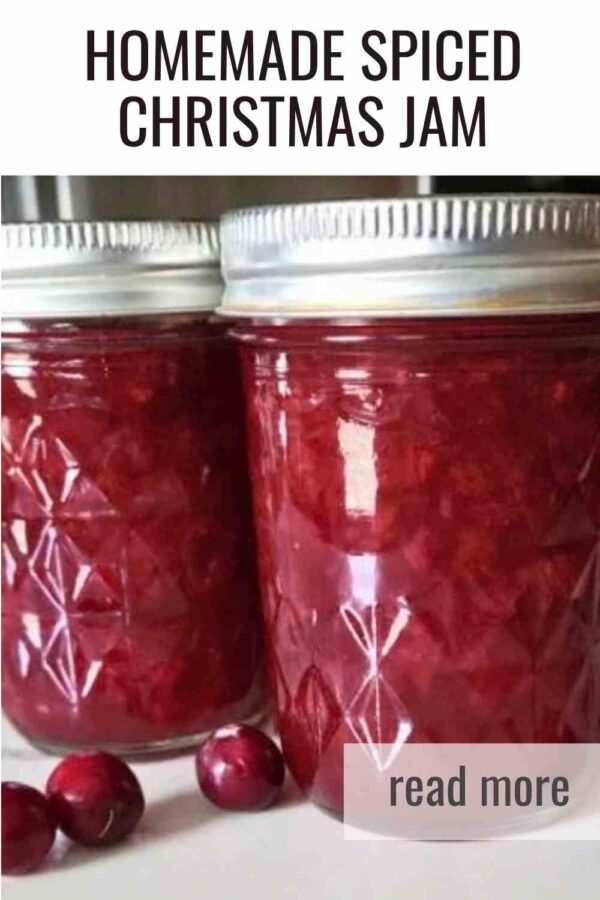 Make a cozy batch of Christmas Jam with strawberries, cranberries and warm holiday spices. Easy canning recipe that makes the perfect holiday gift.