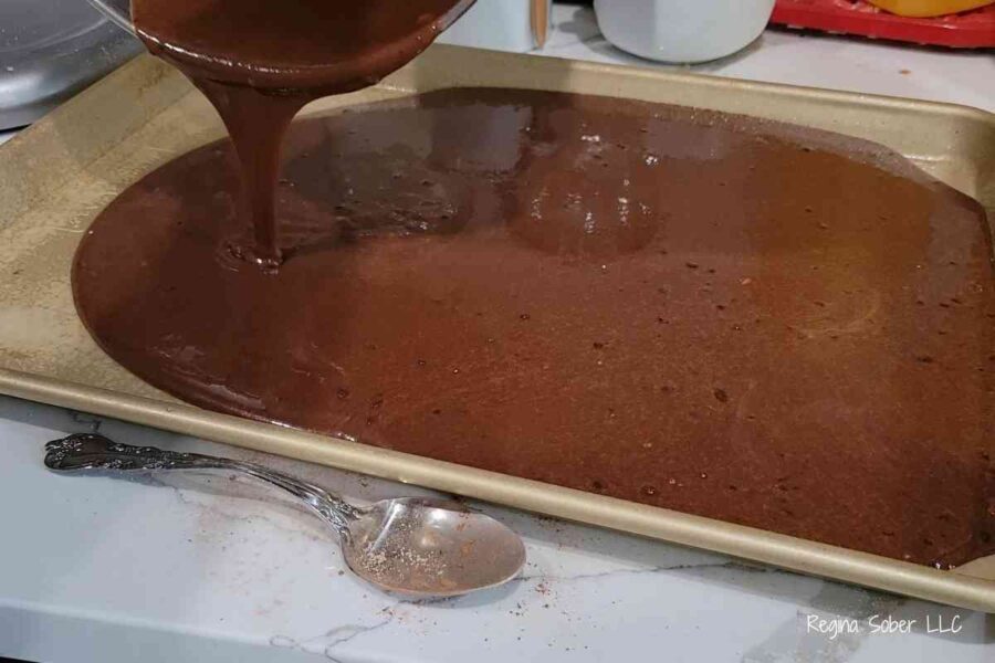 chocolate cake batter with brewed espresso
