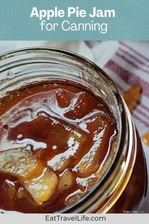 Make this chunky apple pie jam with fresh apples and warm spices. Perfect for canning, fall baking, and stocking your pantry.