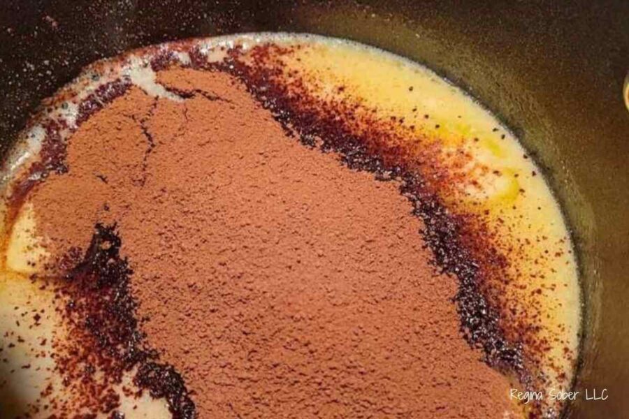 sifted cocoa powder for chocolate frosting