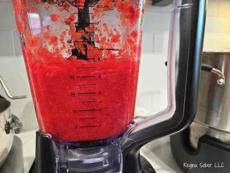 to get a smooth strawberry jam, use the blender to smooth the berries. blend just until smooth and stop.