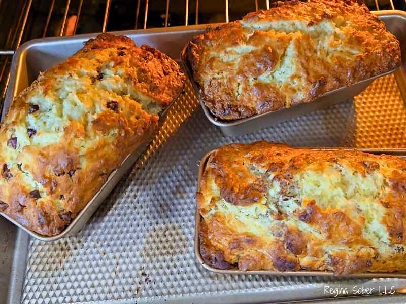 use a baking sheet to bake mini loaves of banana bread