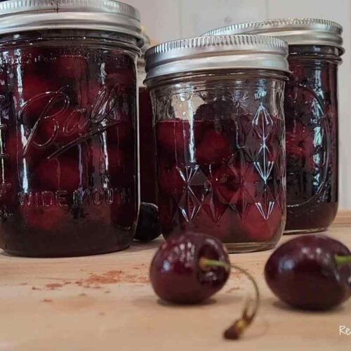 canned cherries with brandy or bourbon