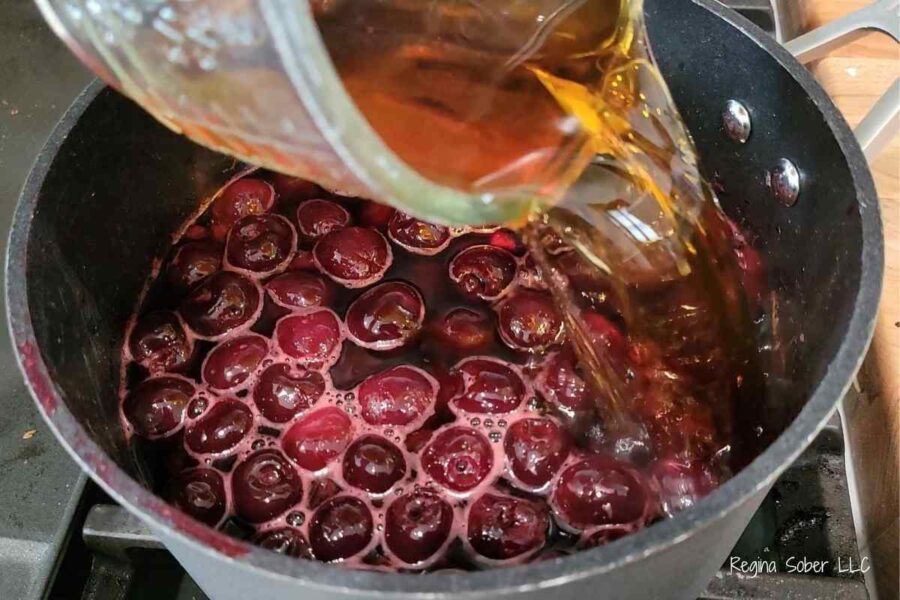 drunken cherries in bourbon
