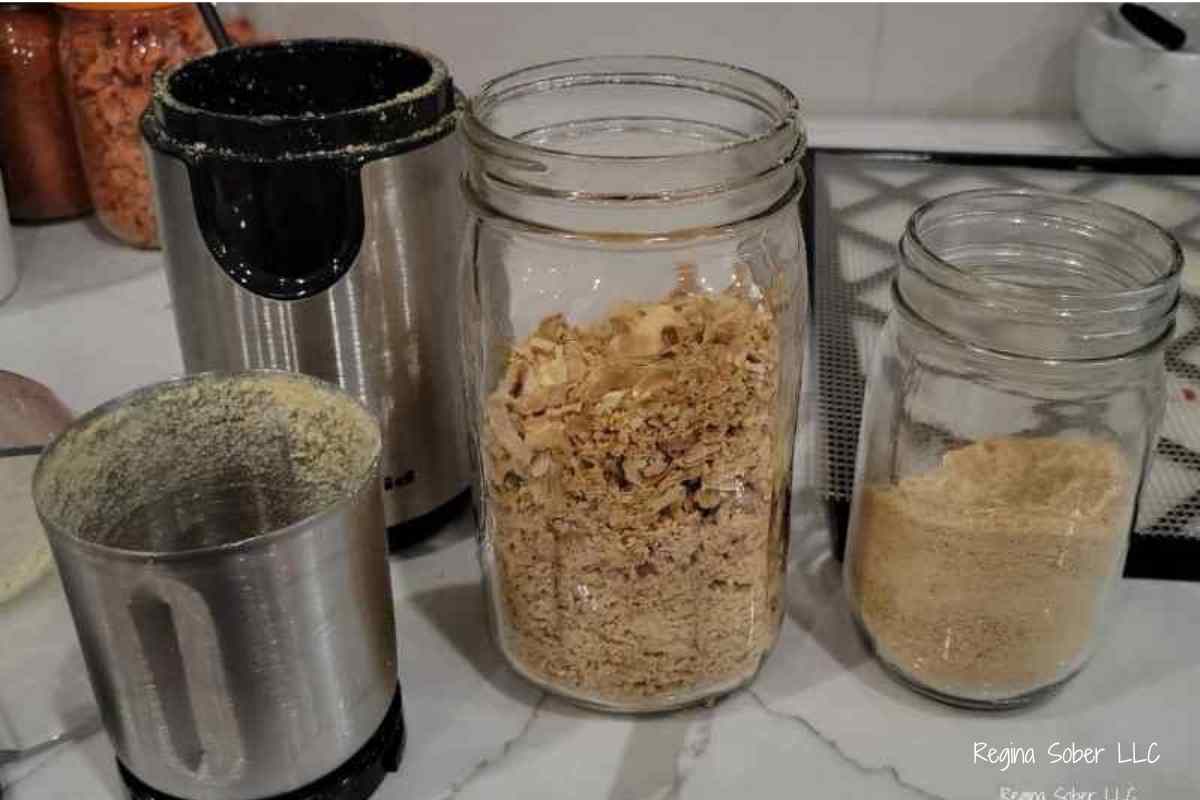 jars of dehydrated and powered