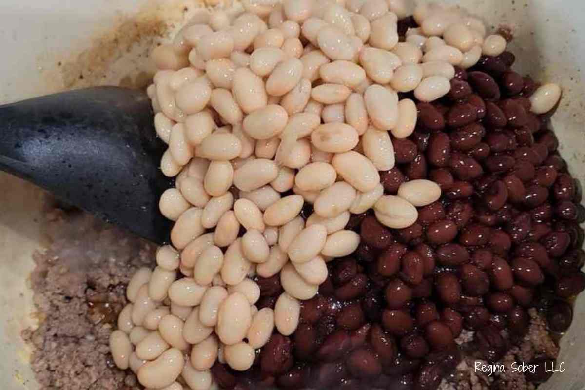 navy beans and black beans