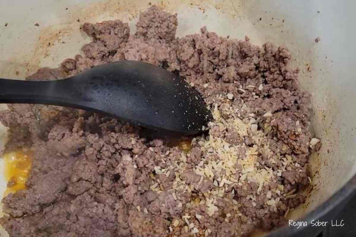 ground beef with minced onion