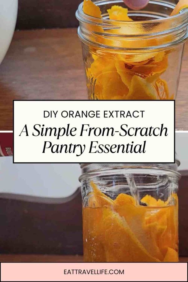This DIY orange extract is an easy way to build a more from-scratch pantry. Made with orange peels and alcohol, it develops rich citrus flavor over time for baking and cooking.