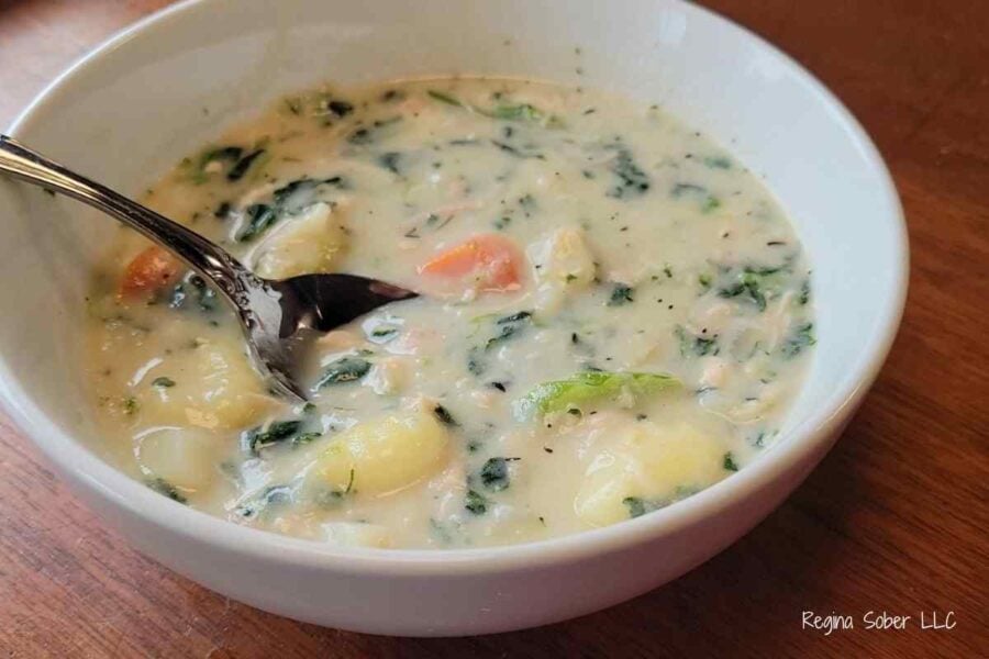 bowl of gnocchi soup