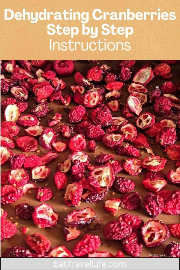 Learn how to dehydrate cranberries using fresh or frozen berries. Includes chopping tips, dehydrator temperature, oven instructions, and storage ideas for perfect dried cranberries.