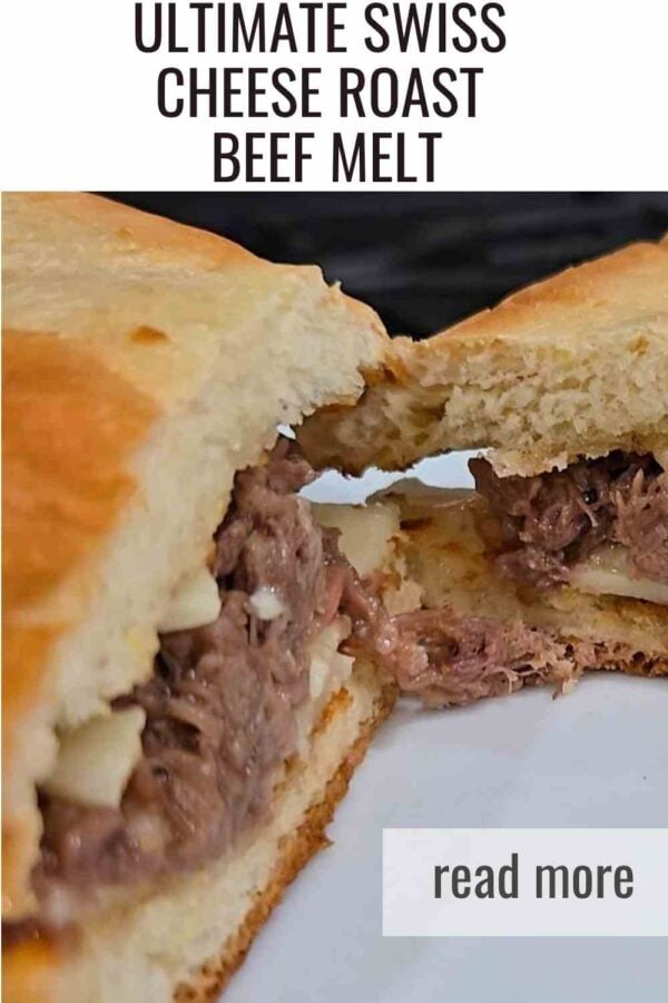 Turn leftover chuck roast into the best roast beef melt. Juicy beef, melty Swiss cheese, and toasted French bread make this an easy cast iron sandwich everyone loves.