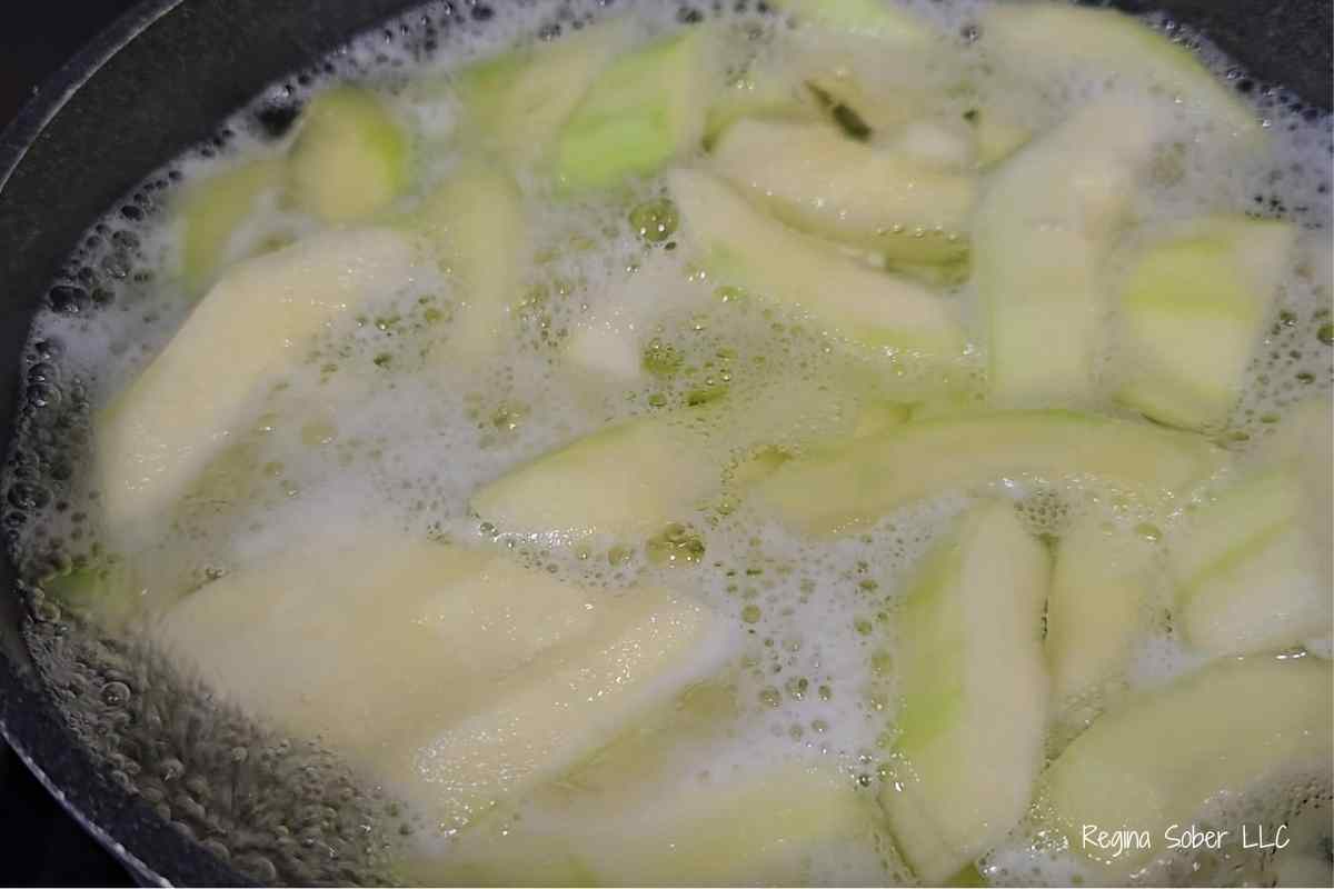 blanching zucchini in Dutch oven