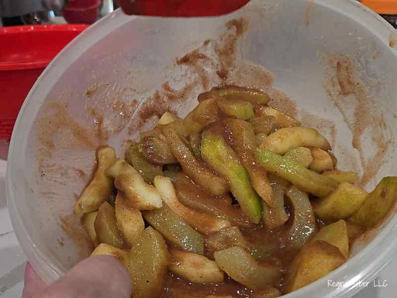 spices mixed with zucchini mixture