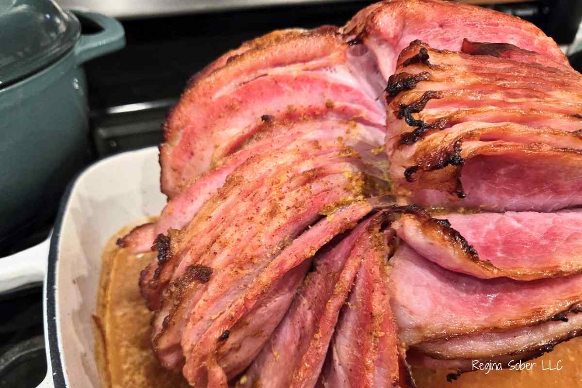 baked ham with mustard and beer