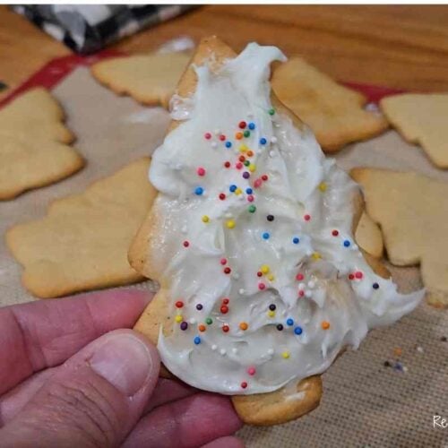 sour cream sugar cookies frosted with sprinkles