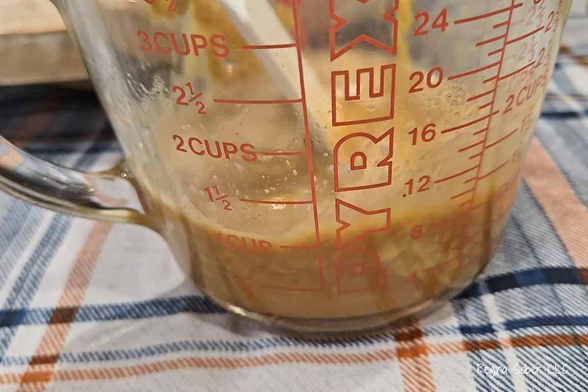 beer, brown sugar and brown mustard mixed glaze