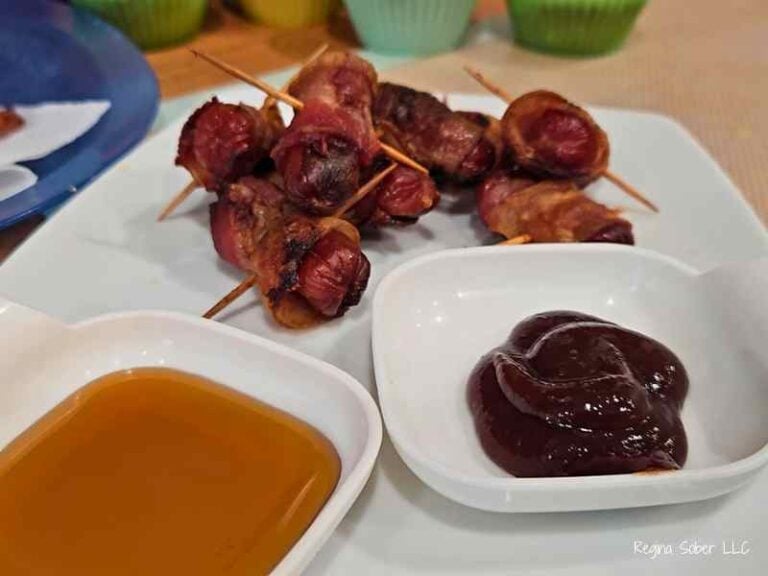 bacon wrapped smokies with honey and bbq