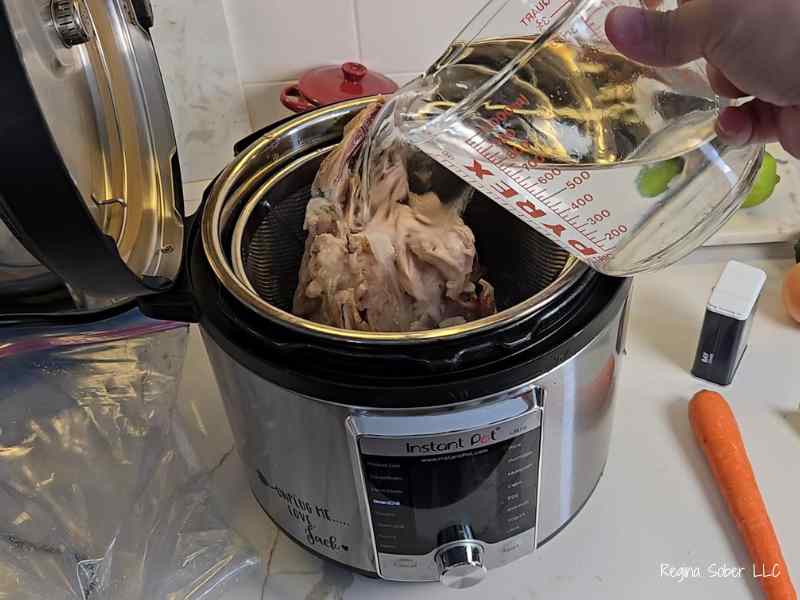 place chicken bones in instant pot