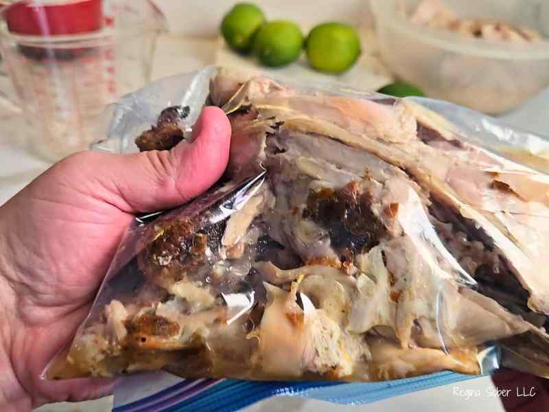 frozen leftover bones