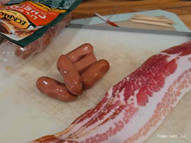 toothpicks little smokies and bacon strips