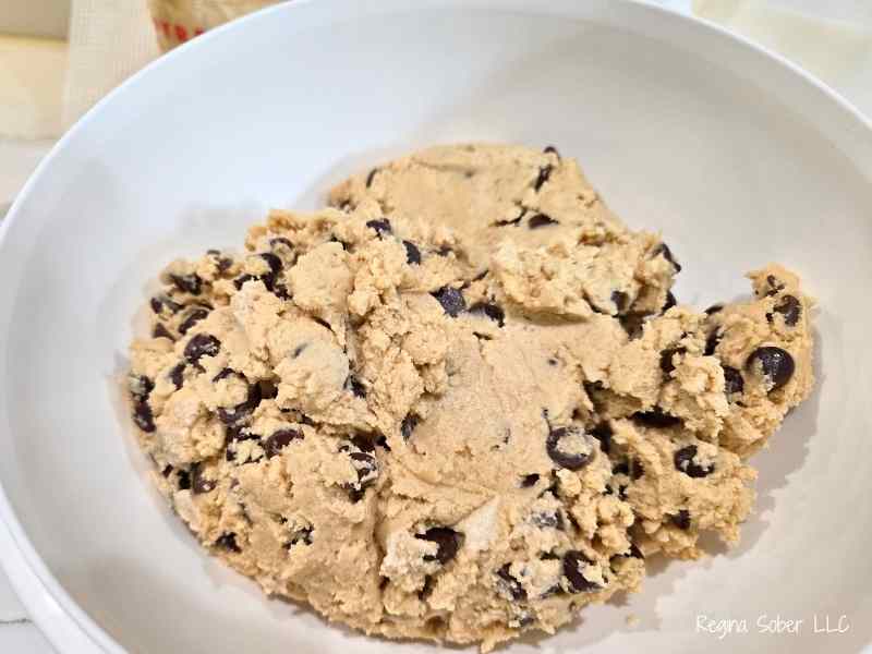 mixed dough in bowl to chill