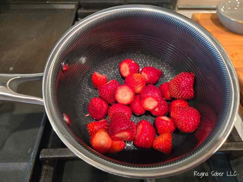 fresh strawberries in a pot