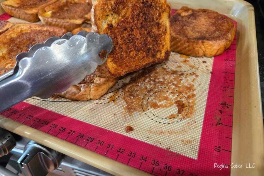 both sides of the Texas French toast will be crispy and sweet