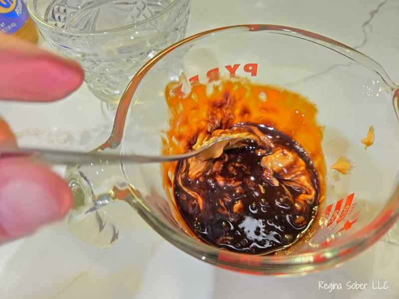 mixing the ingredients will turn into a brown chocolate mixture